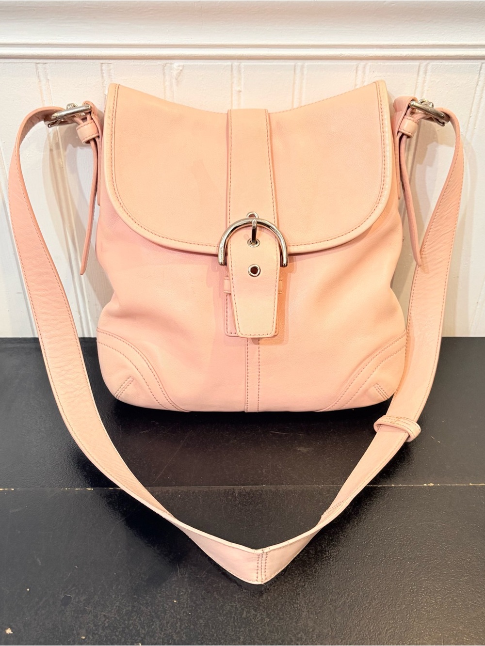Coach Blush Pink Leather Bucket Shoulder Bag - Picture 2 of 8